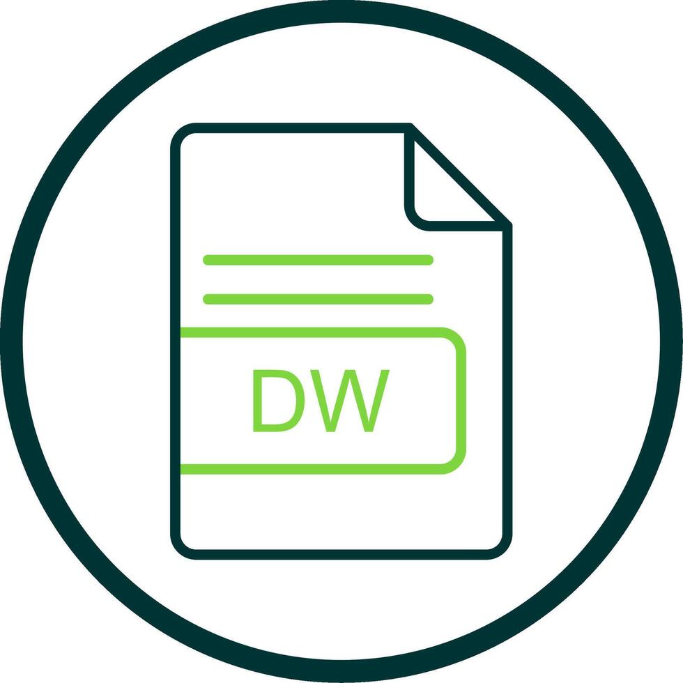 dw Arquivo formato linha círculo ícone Projeto vetor