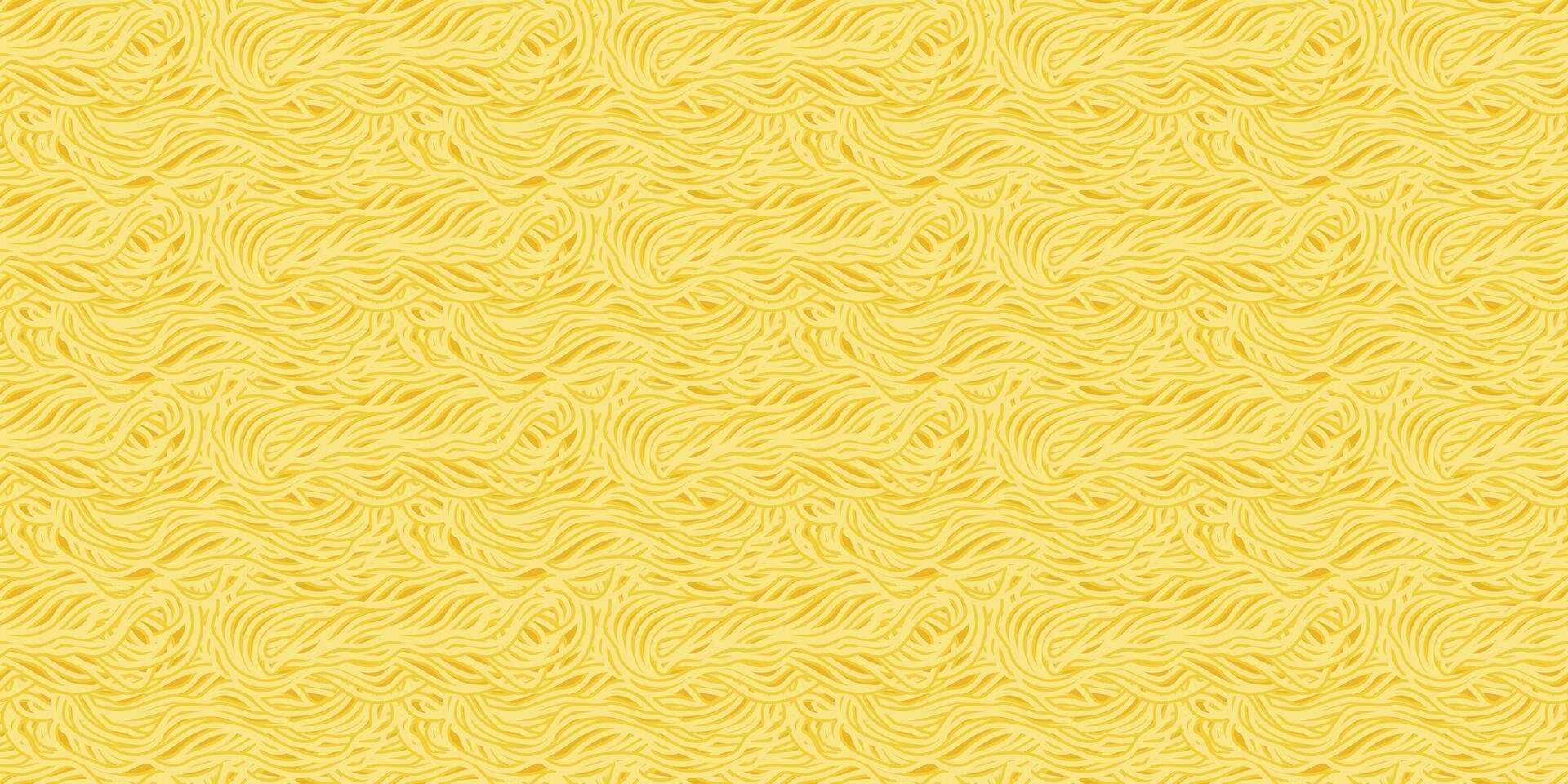 amarelo massa fundo com ramen. desatado padronizar com espaguete Macarrão. ondulado textura com Macarrão. vetor