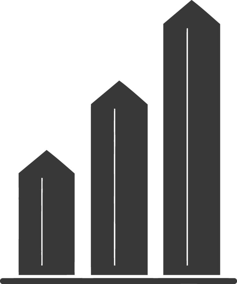 silhueta infográfico Barra gráfico crescimento 2d objeto Preto cor só vetor