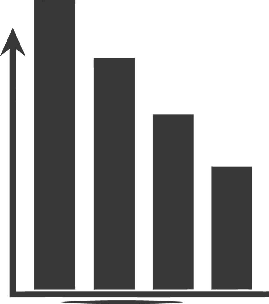 silhueta infográfico Barra gráfico crescimento 2d objeto Preto cor só vetor