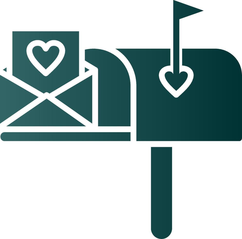 ícone de gradiente de glifo de caixa de correio vetor