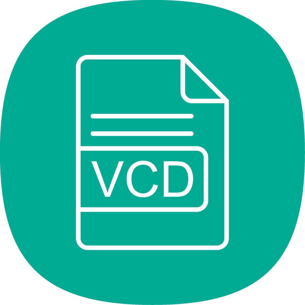 vcd Arquivo formato linha curva ícone Projeto vetor