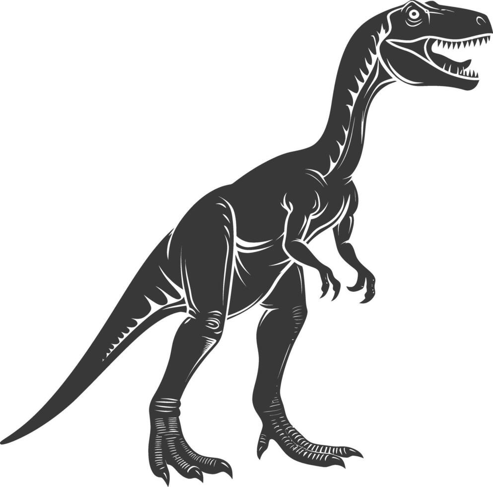 silhueta pré-histórico dinossauro animal Preto cor só vetor