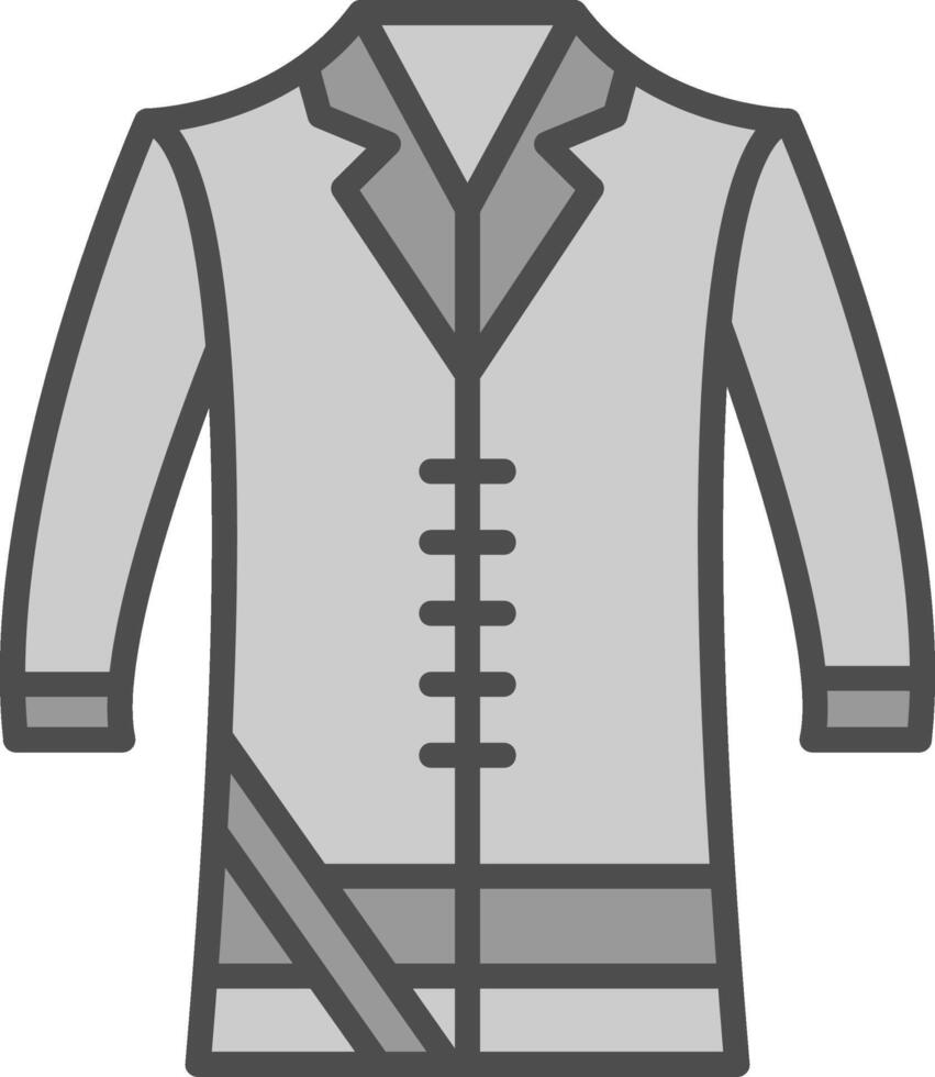 casaco linha preenchidas escala de cinza ícone Projeto vetor