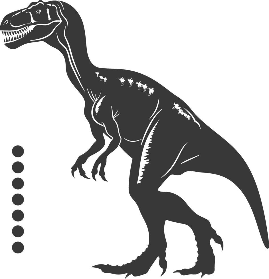 silhueta pré-histórico dinossauro animal Preto cor só vetor