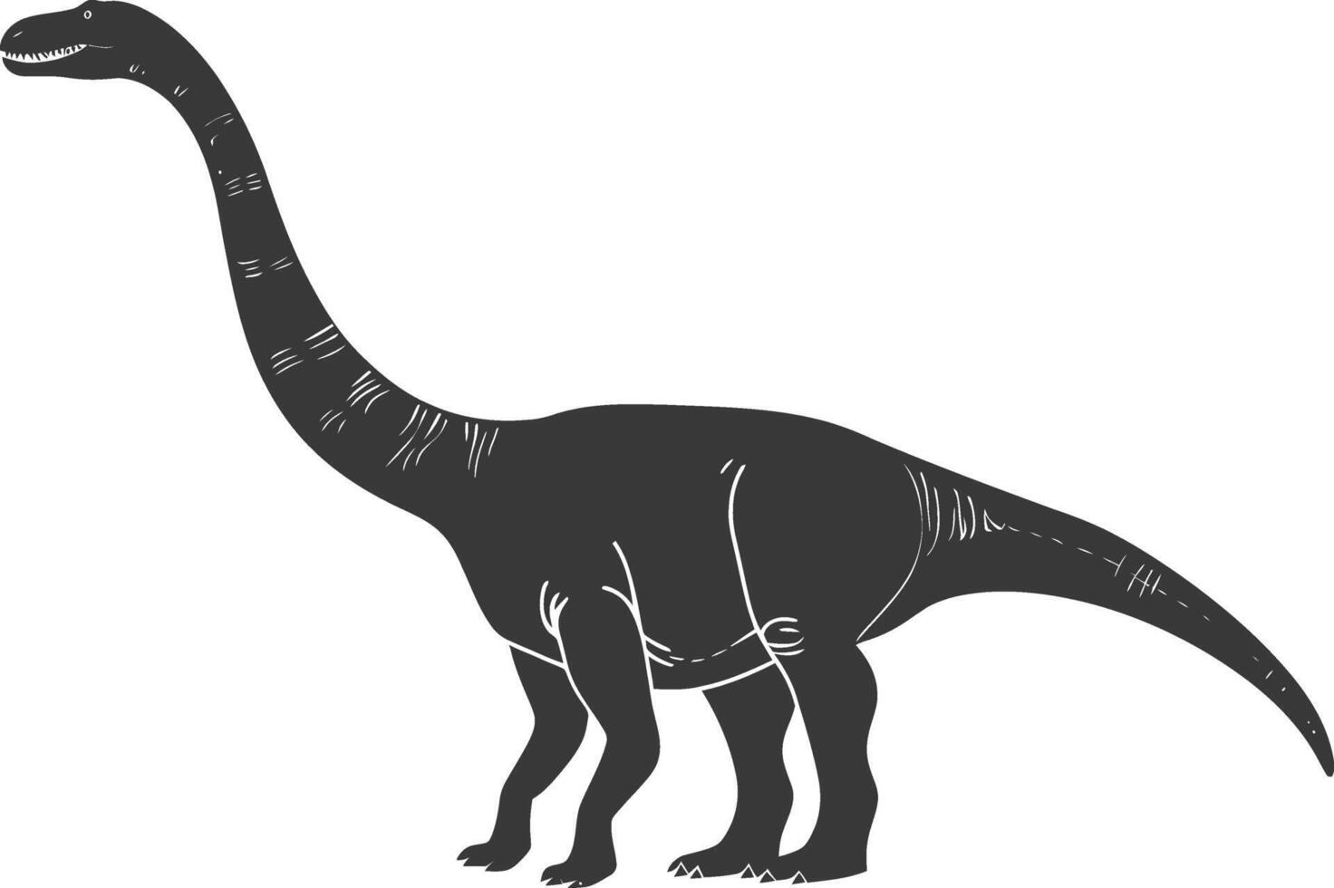 silhueta pré-histórico dinossauro animal Preto cor só vetor