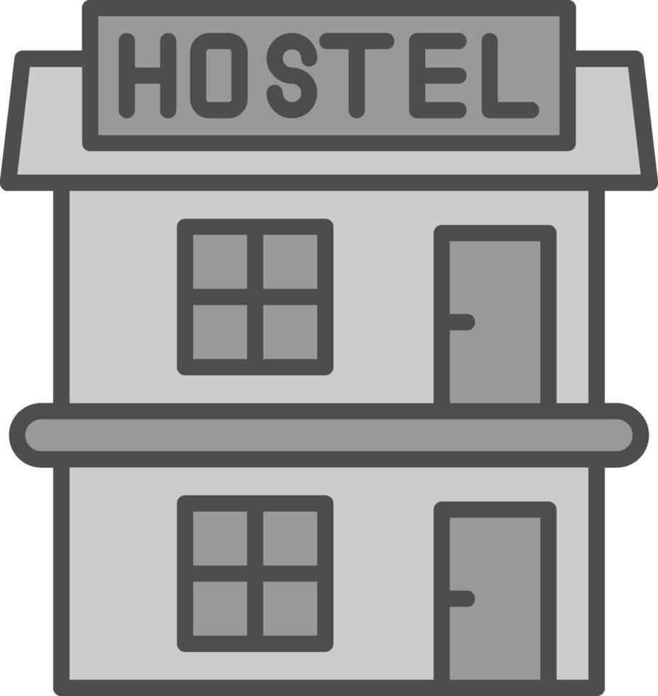 Hostel linha preenchidas escala de cinza ícone Projeto vetor