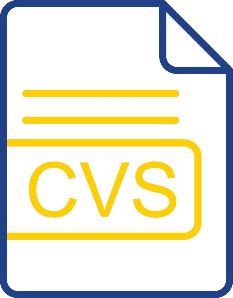 cvs Arquivo formato linha dois cor ícone Projeto vetor