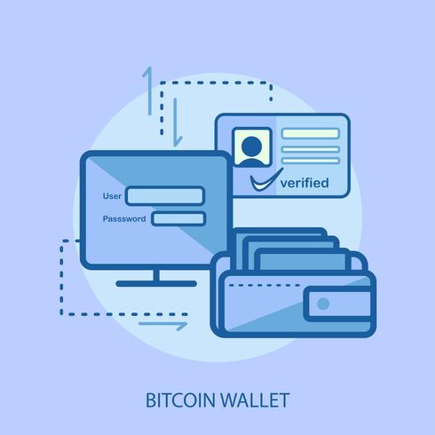 Ilustração conceitual de carteira de Bitcoin Design vetor