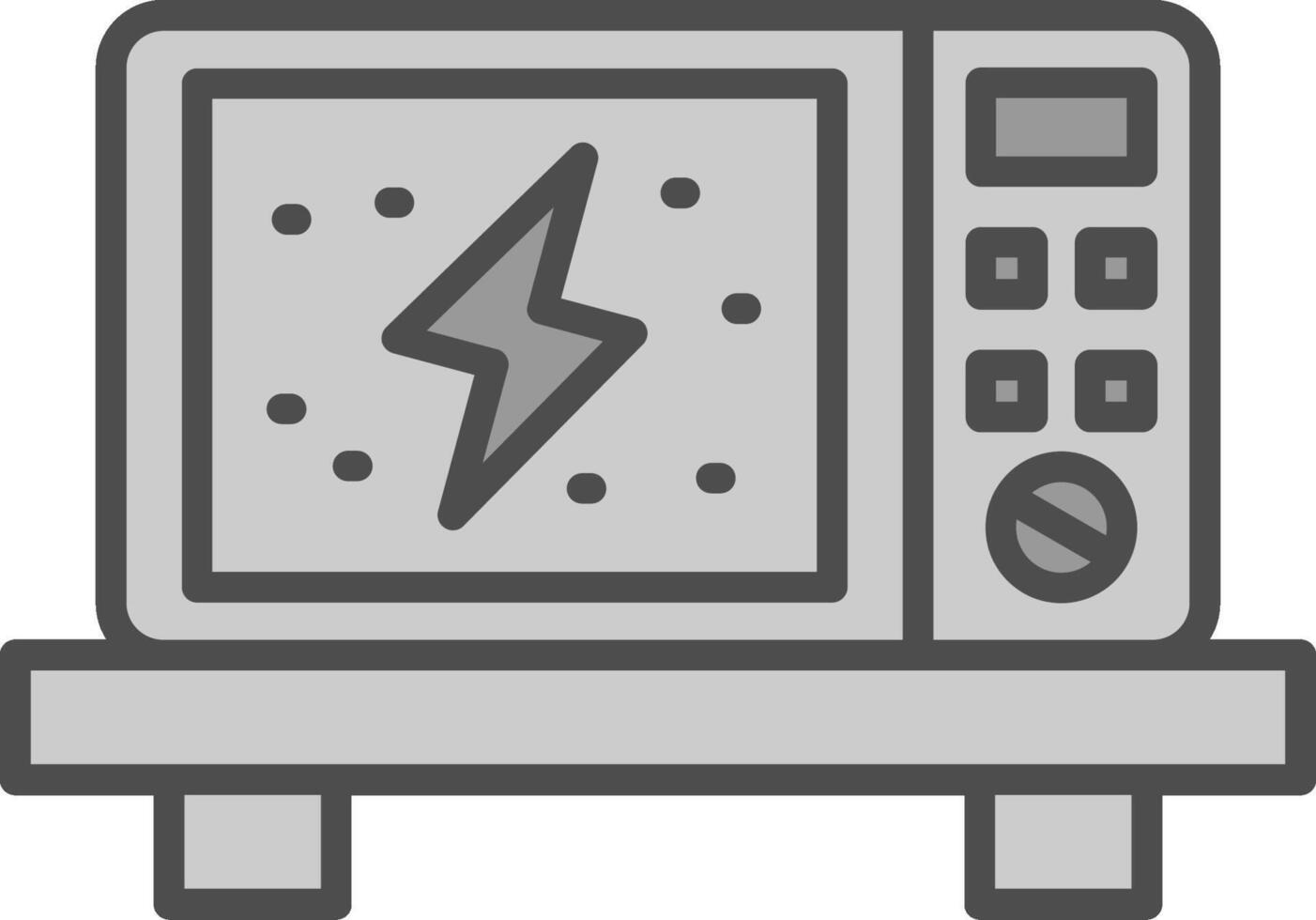 microondas linha preenchidas escala de cinza ícone Projeto vetor