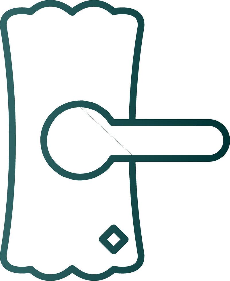 ícone de gradiente de linha de maçaneta de porta vetor