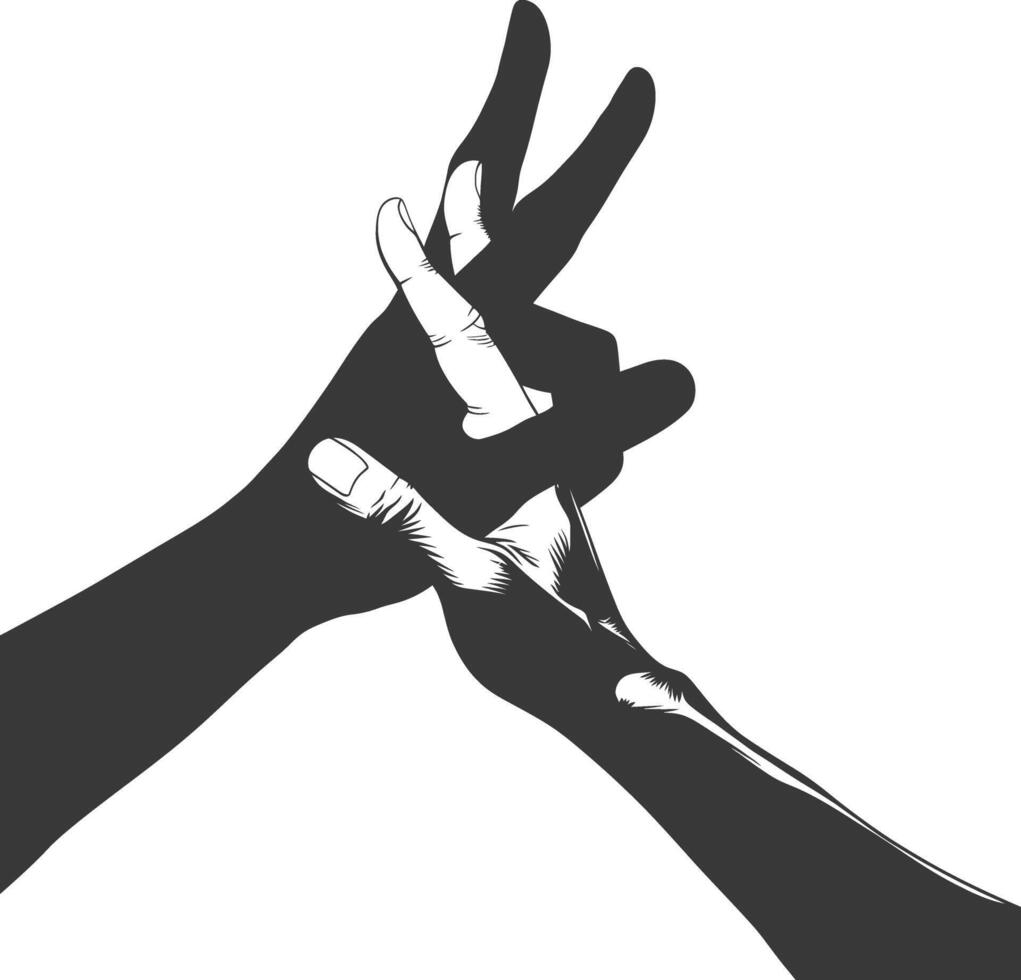 silhueta juntando mãos segurando dentro harmonia e Paz entre raças vetor