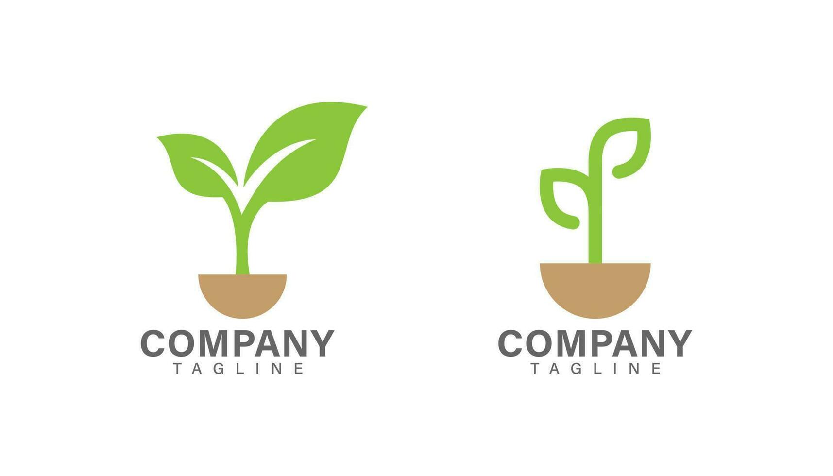 desenho de vetor de logotipo de planta verde