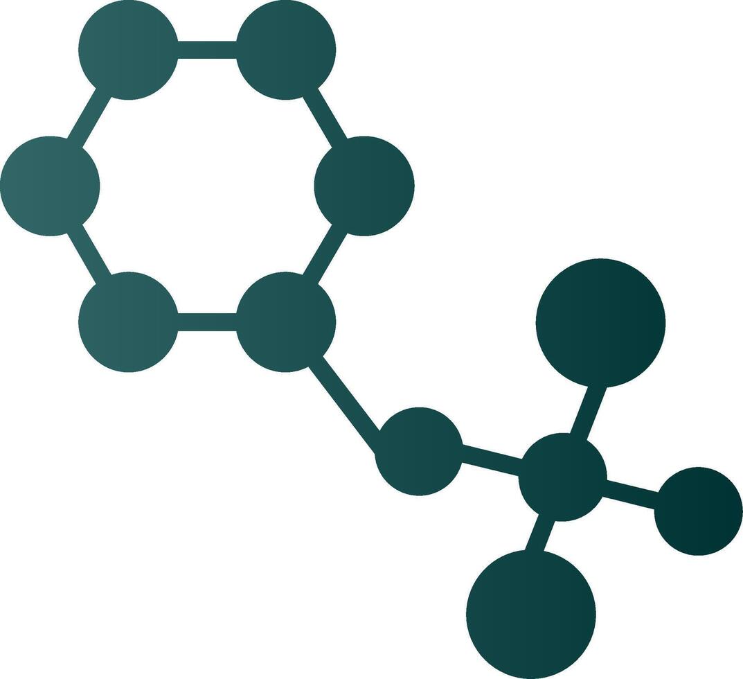moléculas glifo gradiente ícone vetor