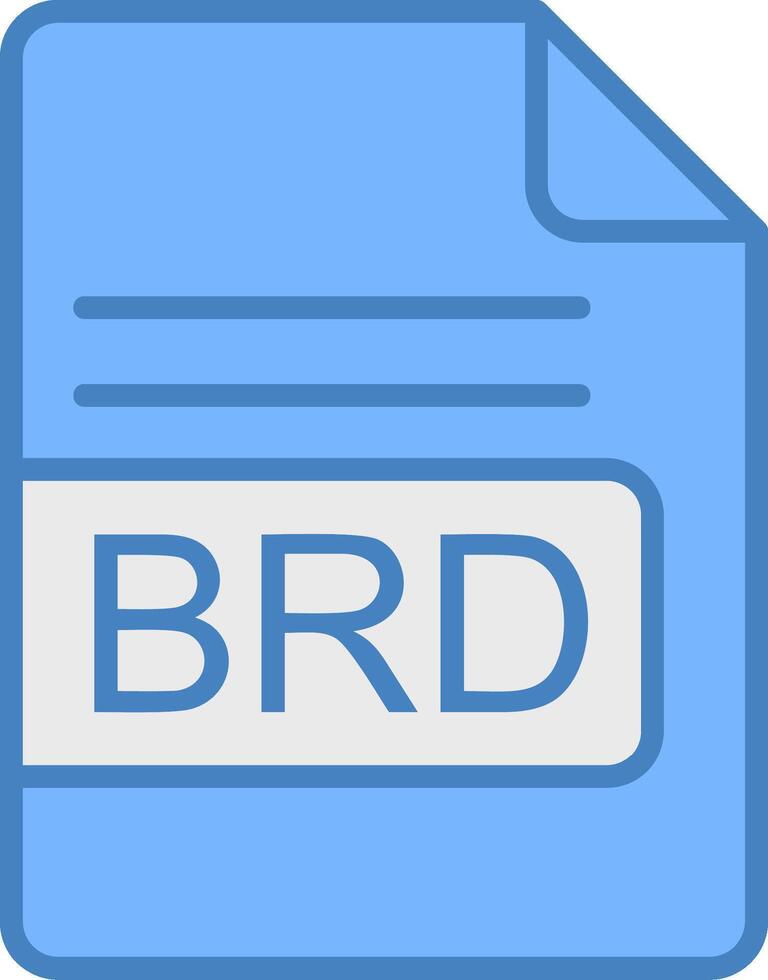 brd Arquivo formato linha preenchidas azul ícone vetor