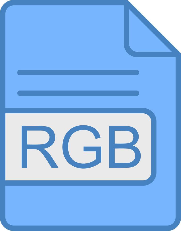 rgb Arquivo formato linha preenchidas azul ícone vetor
