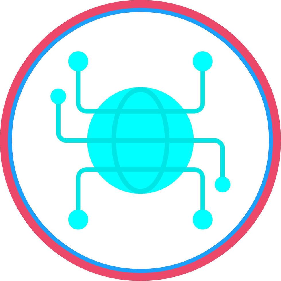 globo rede plano círculo ícone vetor