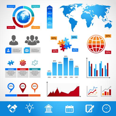 elementos de design de layout de infográficos de negócios vetor