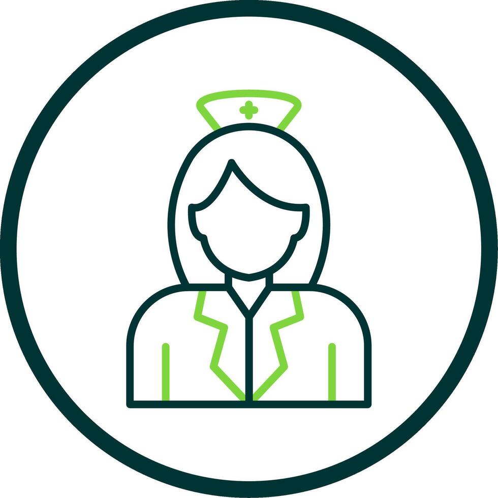 enfermeira linha círculo ícone Projeto vetor