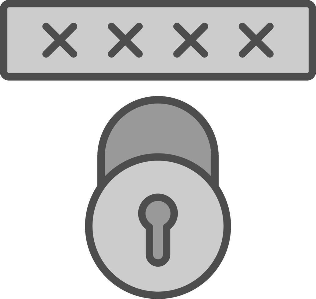 segurança código linha preenchidas escala de cinza ícone Projeto vetor