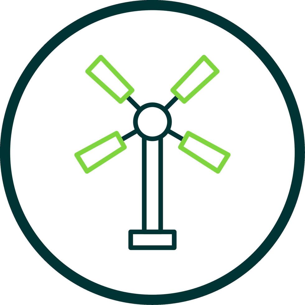 moinho de vento linha círculo ícone Projeto vetor