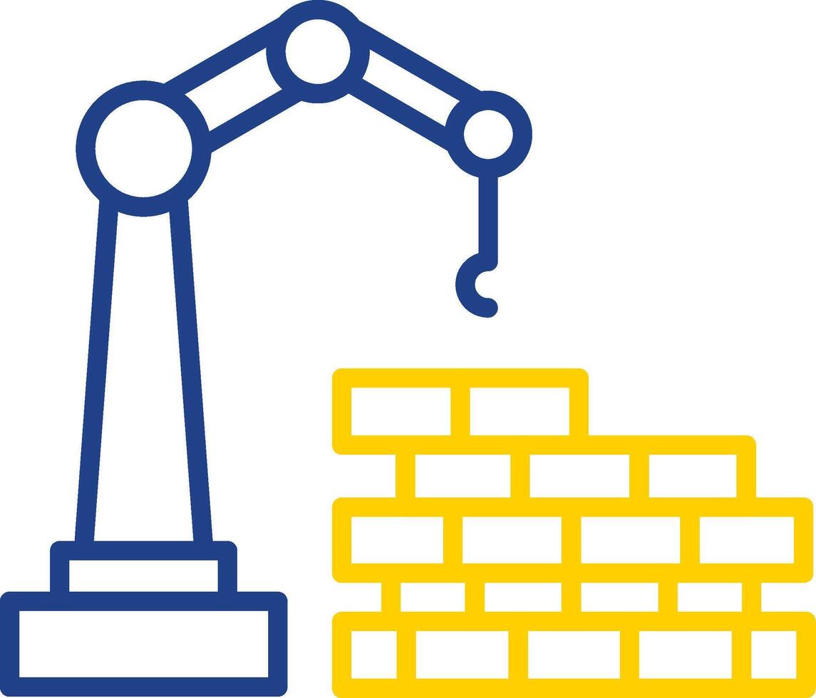 parede construção linha dois cor ícone Projeto vetor