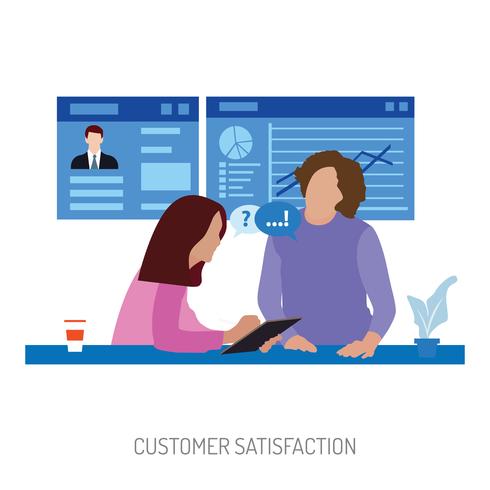 Customer Satisfaction Management Conceptual illustration Projeto vetor