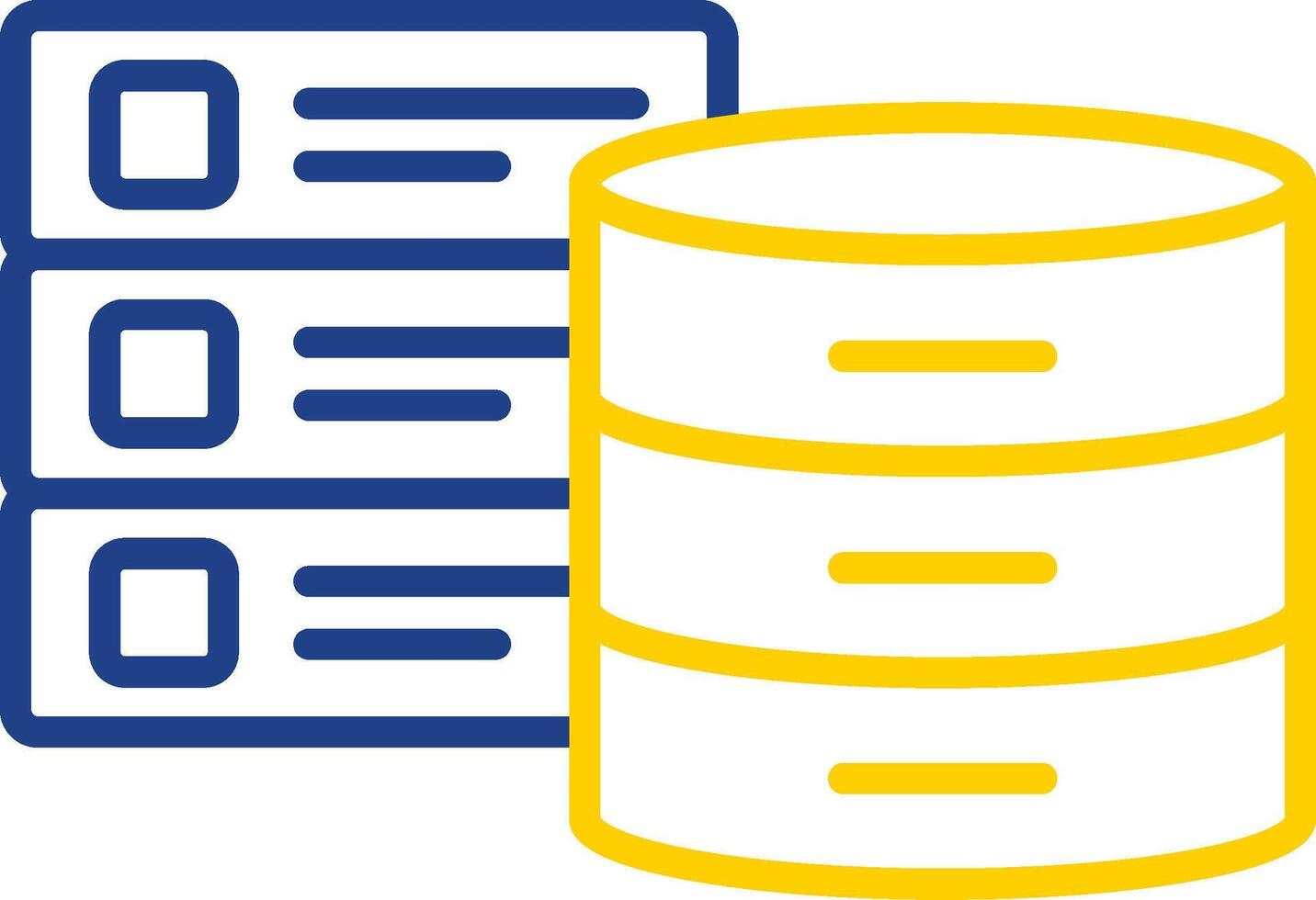 bases de dados linha dois cor ícone Projeto vetor