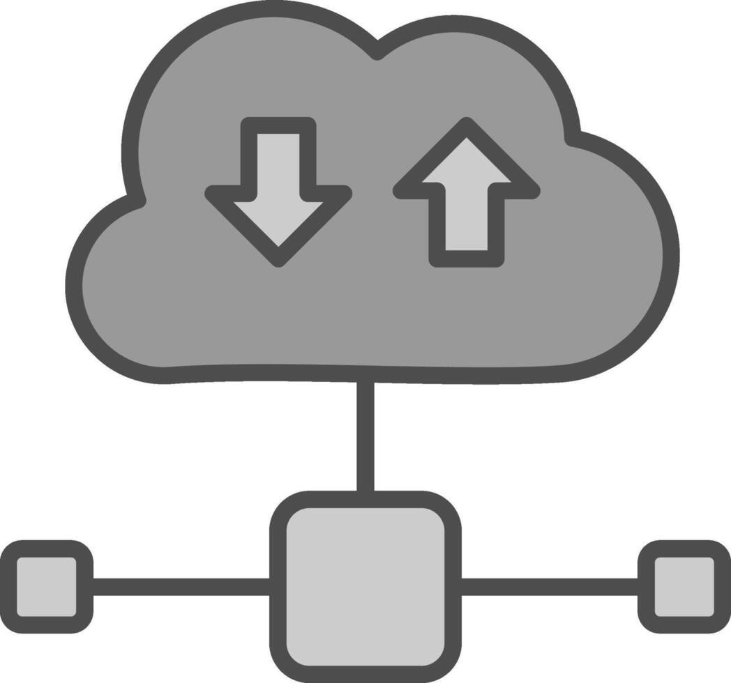 nuvem linha preenchidas escala de cinza ícone Projeto vetor