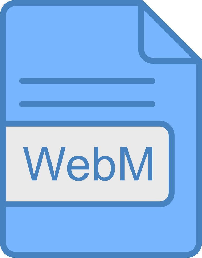 webm Arquivo formato linha preenchidas azul ícone vetor