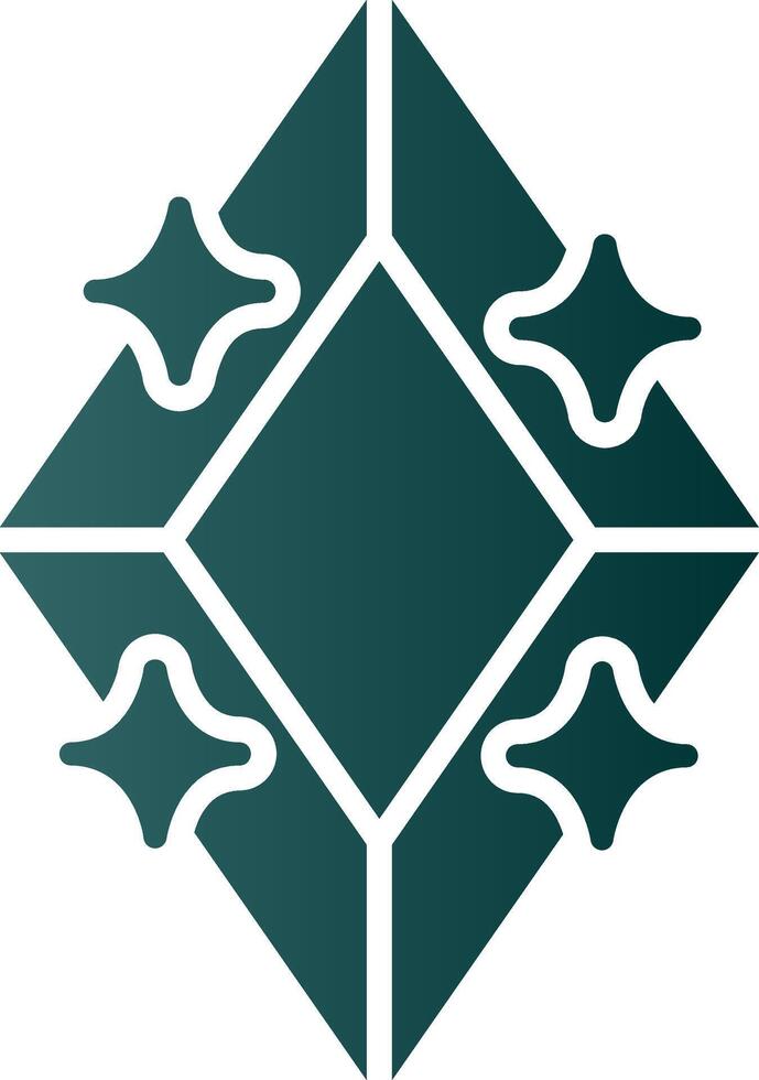 ícone de gradiente de glifo de diamante vetor