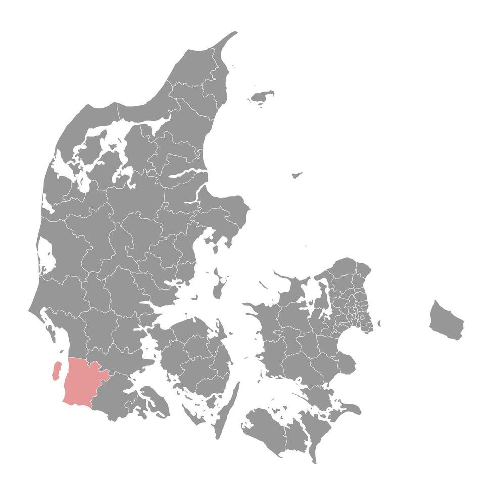 tonder município mapa, administrativo divisão do Dinamarca. ilustração. vetor