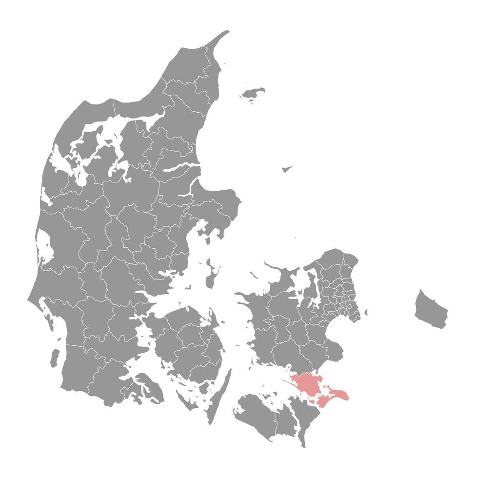 Vodingborg município mapa, administrativo divisão do Dinamarca. ilustração. vetor