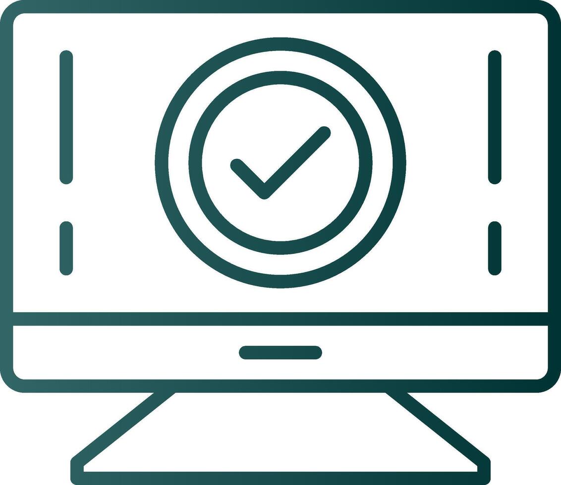ícone de gradiente de linha de computador vetor