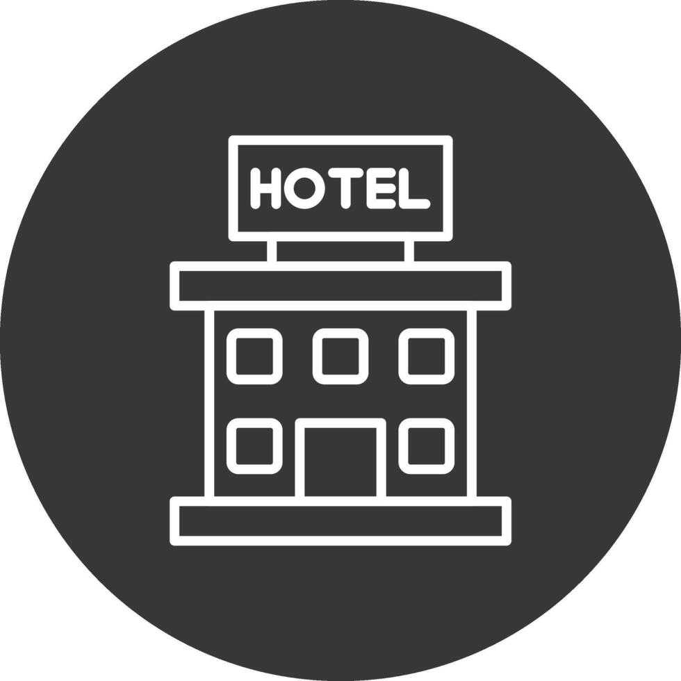 hotel linha invertido ícone Projeto vetor