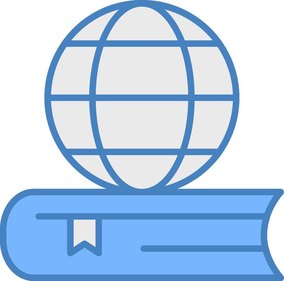 global Educação linha preenchidas azul ícone vetor