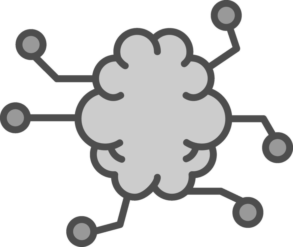 artificial inteligência linha preenchidas escala de cinza ícone Projeto vetor