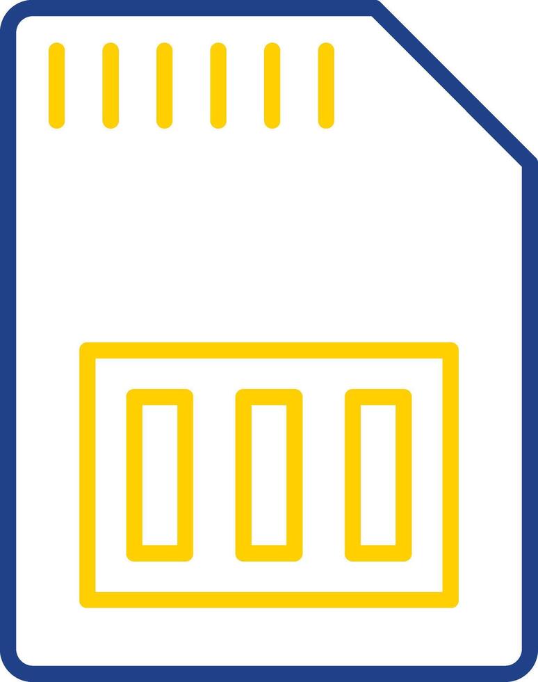 SD cartão linha dois cor ícone Projeto vetor