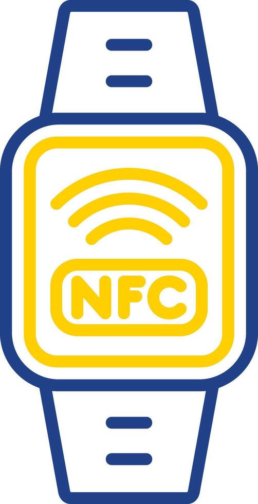 nfc linha dois cor ícone Projeto vetor