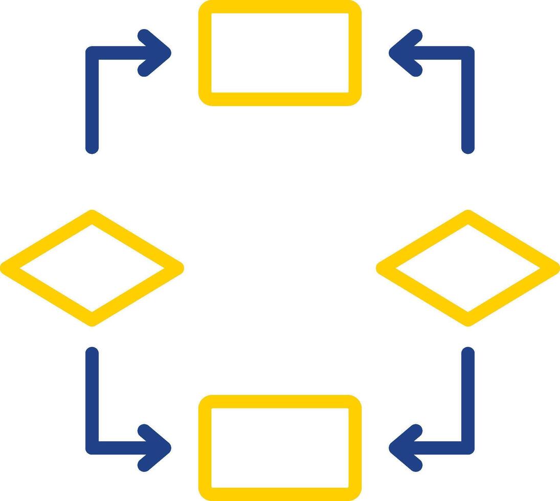 algoritmo linha dois cor ícone Projeto vetor