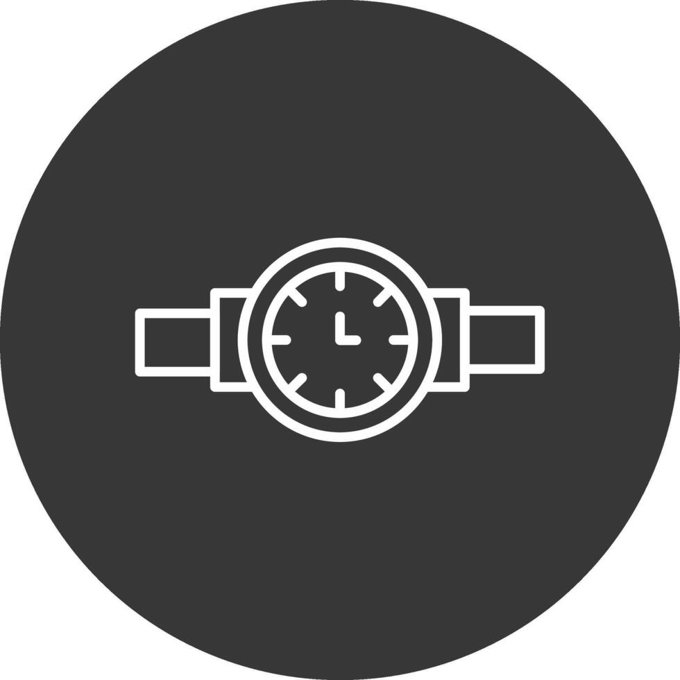 relógio de pulso linha invertido ícone Projeto vetor