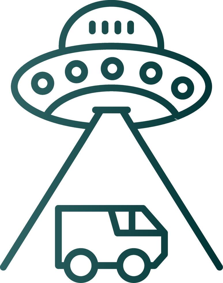 ícone de gradiente de linha ufo vetor