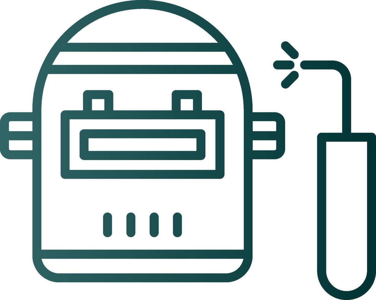 ícone de gradiente de linha de máscara de soldagem vetor
