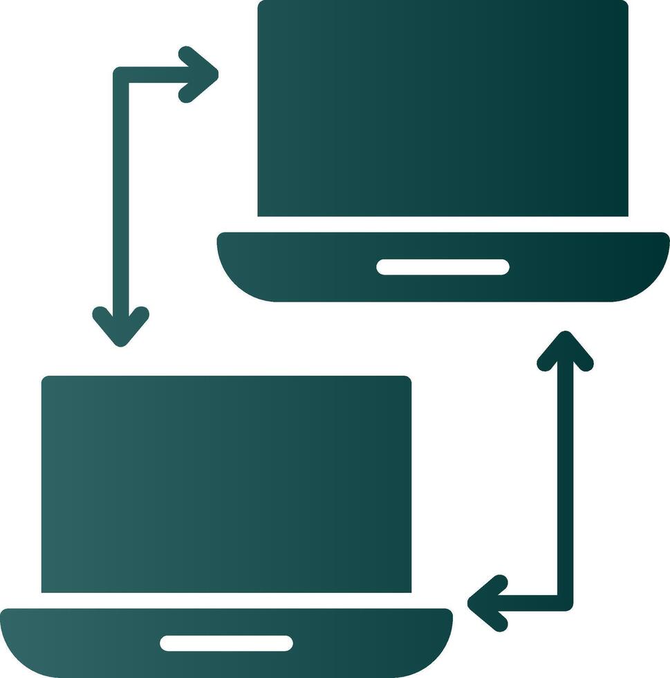ícone de gradiente de glifo de rede de computador vetor