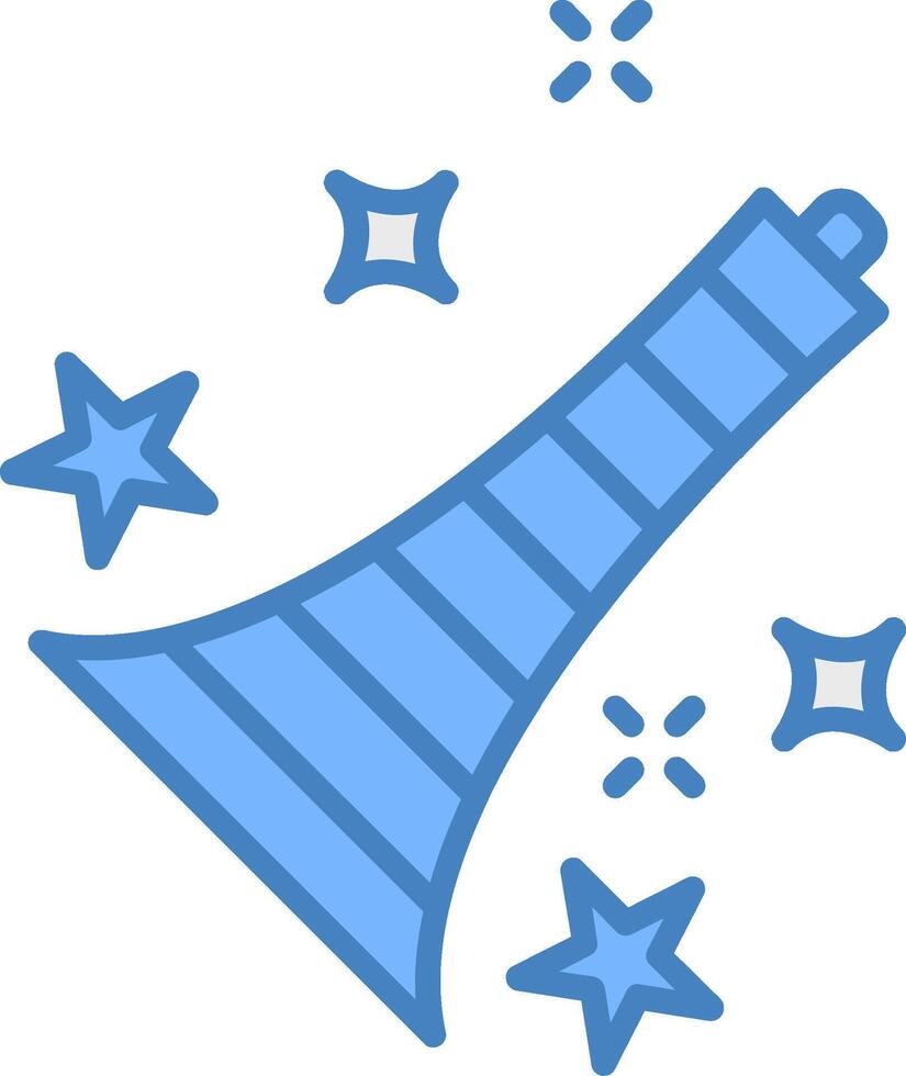 trompete linha preenchidas azul ícone vetor