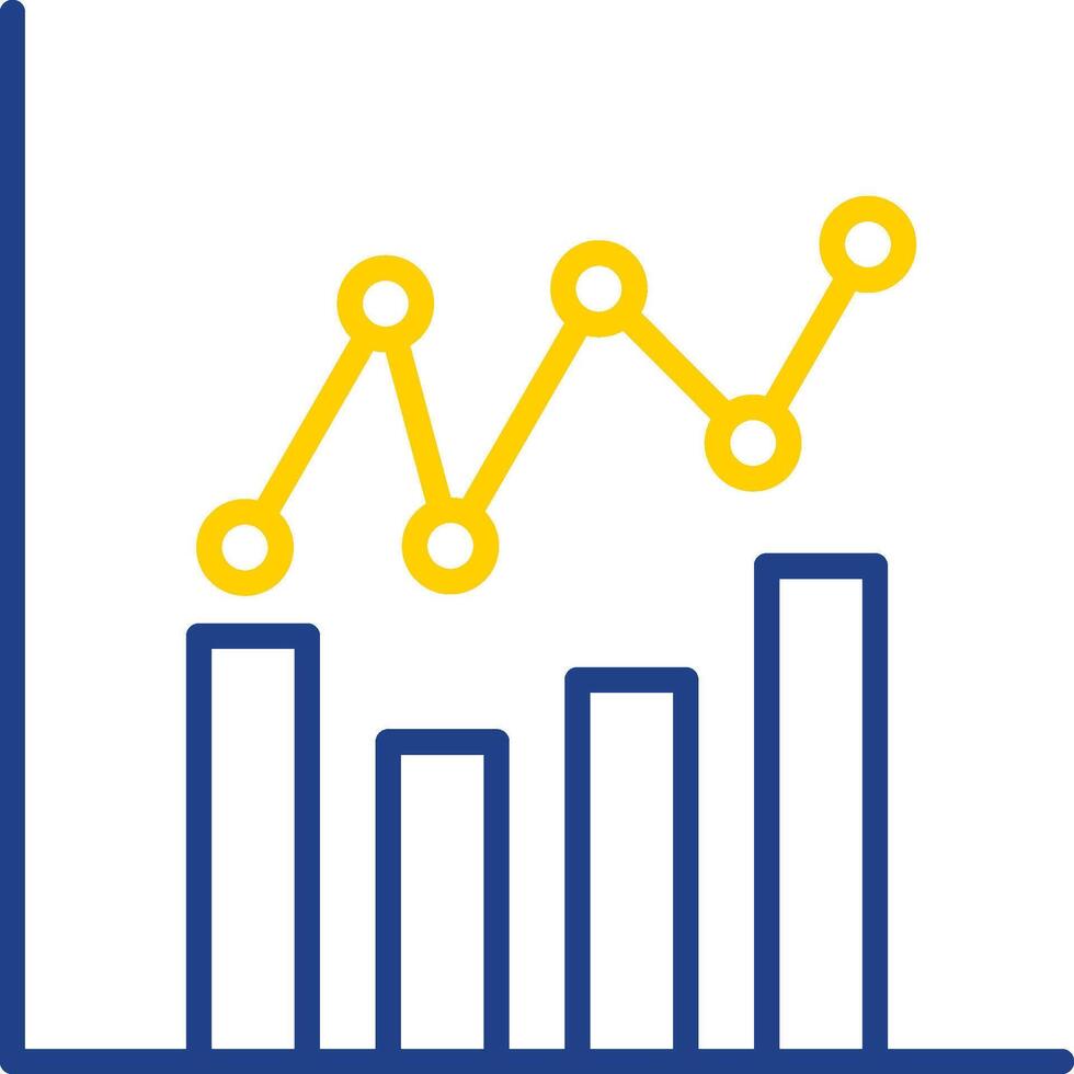 gráficos linha dois cor ícone Projeto vetor