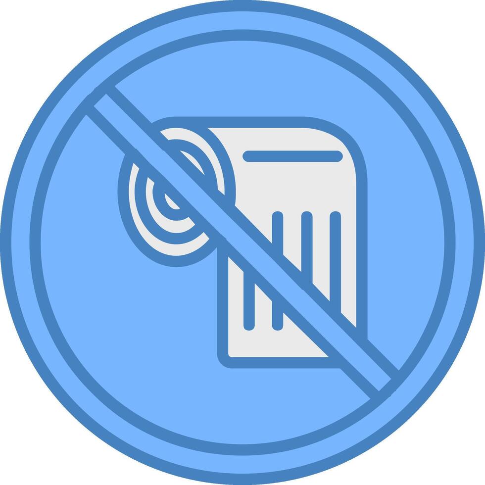 Proibido placa linha preenchidas azul ícone vetor