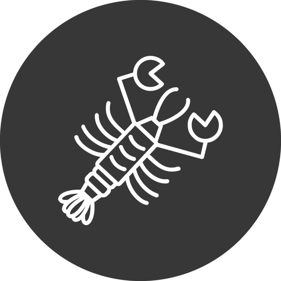 lagosta linha invertido ícone Projeto vetor