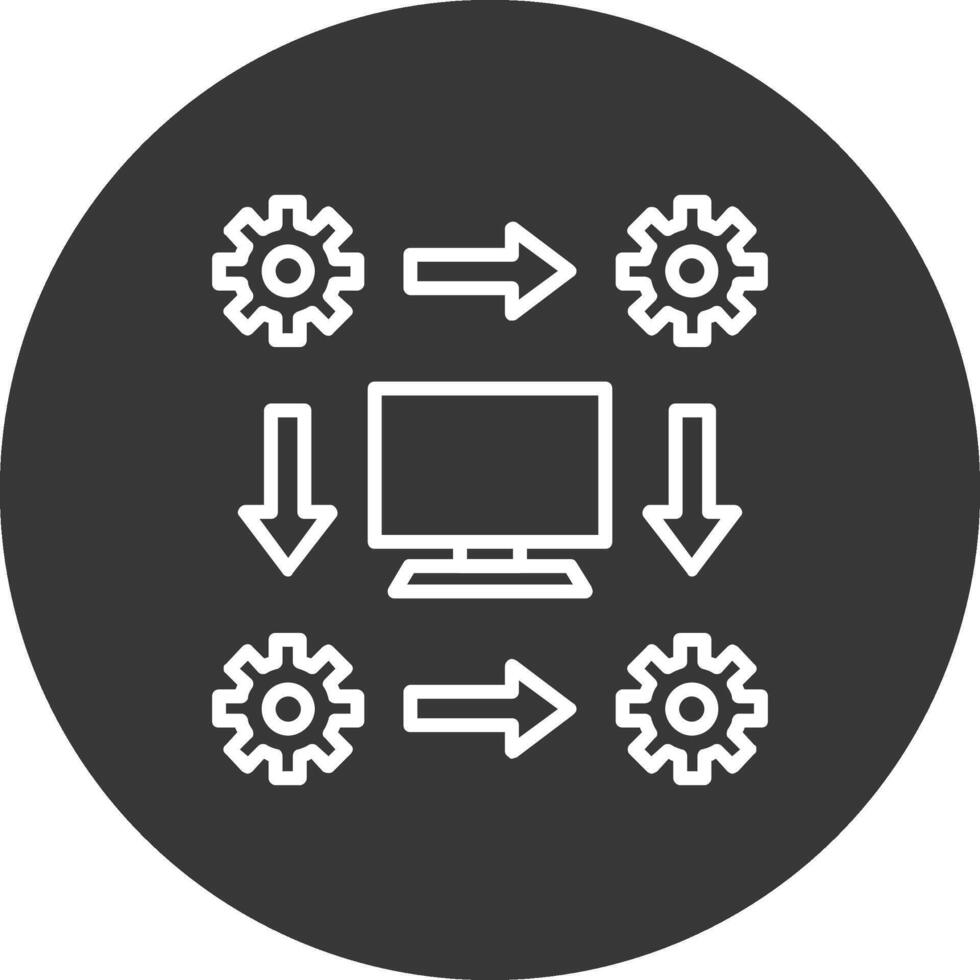 fluxo de trabalho linha invertido ícone Projeto vetor