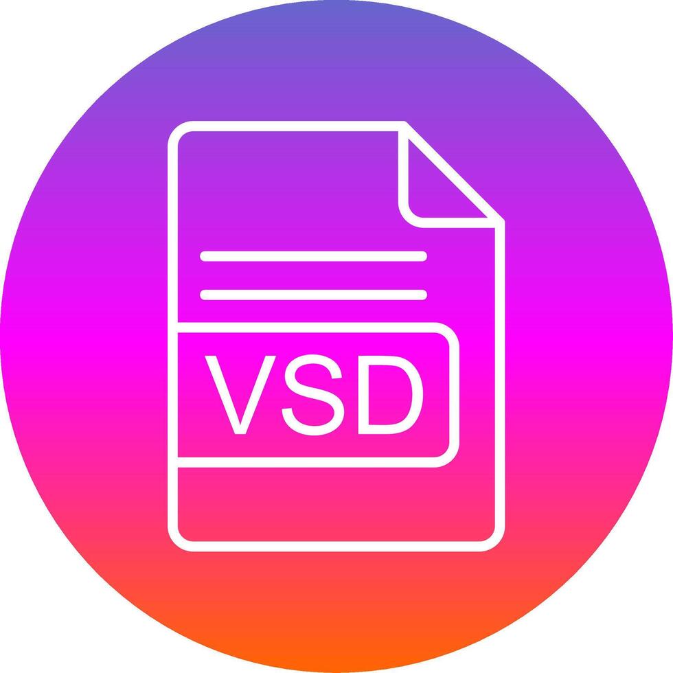 vsd Arquivo formato linha gradiente círculo ícone vetor